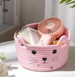 Cotton Small Cat With Face Basket - Image 3