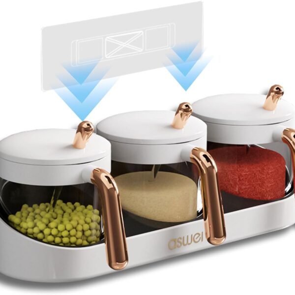 Condiment Jar, Seasoning Wall Hanging Storage Box