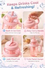 Water Bottle with Straw and Handle 1300 ml - Image 3