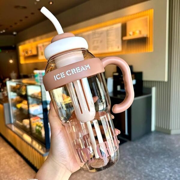 Water Bottle with Straw and Handle 1300 ml