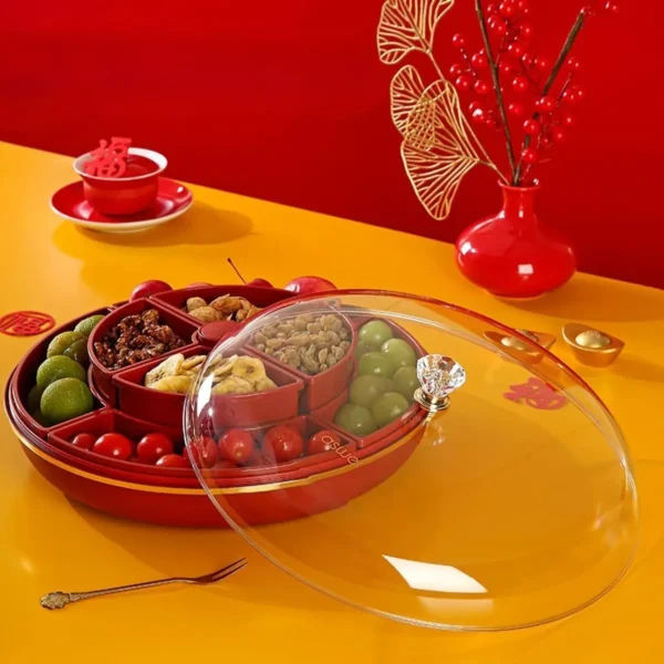 Snack Tray, Double-Layer Clear Airtight Storage Box,Double