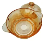 Amber Glass Dish With Lid for Stylish Storage - Image 3