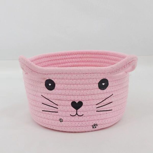 Cotton Small Cat With Face Basket