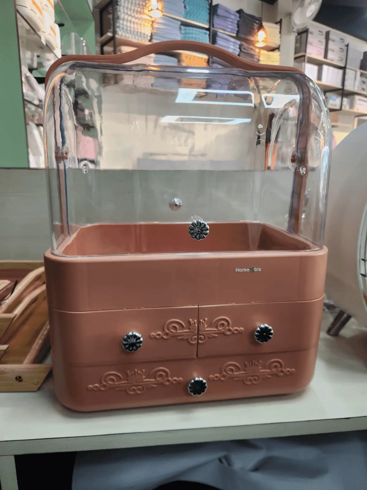 WhatsApp Image 2026-04-21 at 3.33.29 PM Dustproof Makeup Organizer and Storage with Lid and Handle for Vanity, - Image 1