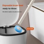 Toilet Brush with Long Handle, Wall-Mounted, Disposable Brush - Image 2