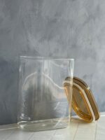 Glass Storage Jar with Airtight Gold-Tone Lid - 1000 ML - Image 3