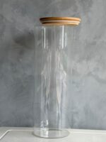 Tall Glass Storage Jar with Airtight Bamboo Lid - Image 3