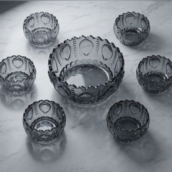 Smoked Glass Serving Bowl Set
