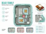 Bear Family Stainless Steel Lunch Box - 2 Compartments