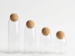 Glass Storage Jars with Cork Ball Lid Set of 4 Sizes - Image 2