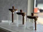 Glass Storage Jars with Wood Lid & Spoon - Set of 3 - Image 7