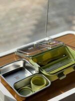 2-Compartment Steel Lunch Box with Sauce Cup - Image 5