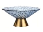 Elegant Glass Fruit Bowl with Gold Base