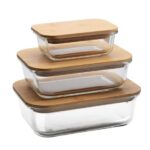 Food Storage Containers with Bamboo Wooden Lids