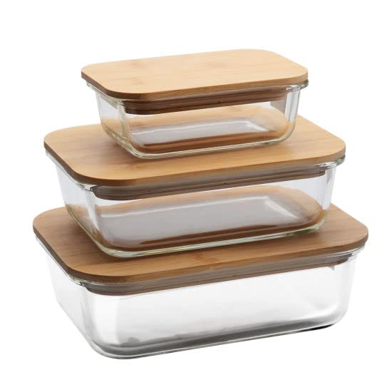 41pffm3jyCL Food Storage Containers with Bamboo Wooden Lids - Image 1