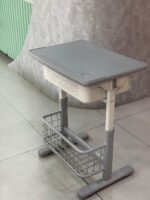 Kids School Desk & Chair Set with Storage - Grey - Image 6