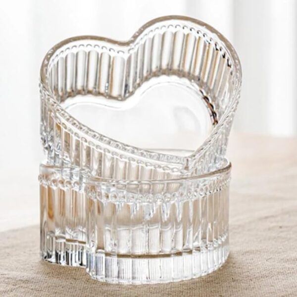 Glass Heart-shaped Candy & Dessert Bowl Set of 6