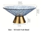 Elegant Glass Fruit Bowl with Gold Base - Image 5