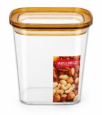 Glass Storage Jar with Airtight Gold-Tone Lid - 1000 ML - Image 6