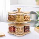Rotating Glass Jar Set with Wooden Stand - Image 5