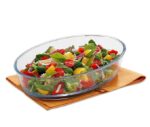 Minimalist crystal-clear Glass Oval Dish ( 700 ml )
