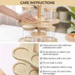 Rotating Glass Jar Set with Wooden Stand - Image 2