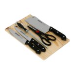 6-Piece Kitchen Knife Set with Wooden Chopping Board