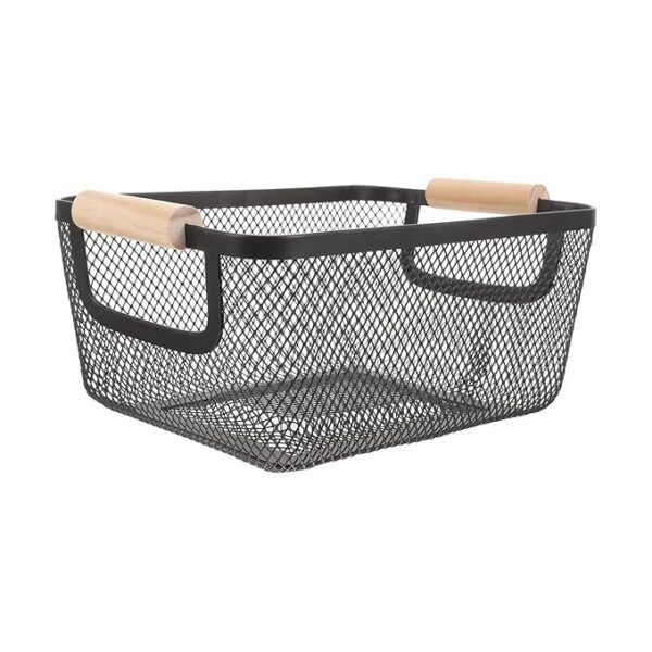 Storage Basket with Wood Handle