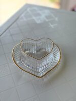 Glass Heart-shaped Candy Bowl & Dish Set (Pack of 6 Pcs) - Image 2