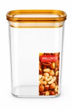 Glass Storage Jar with Airtight Gold-Tone Lid - 1000 ML - Image 5