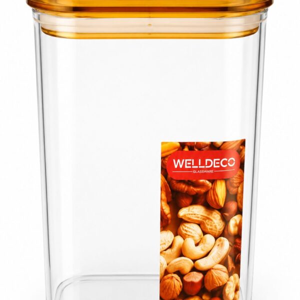 Glass Storage Jar with Airtight Gold-Tone Lid - 1000 ML