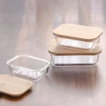 Food Storage Containers with Bamboo Wooden Lids - Image 2