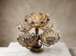 5-Bowl Rotating Amber Glass Server - Image 3