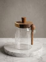 Glass Storage Jars with Wood Lid & Spoon - Set of 3 - Image 4