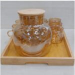 Glass Tea Set with Cups and Wooden Tray - Image 8