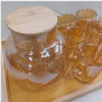 Glass Tea Set with Cups and Wooden Tray - Image 9