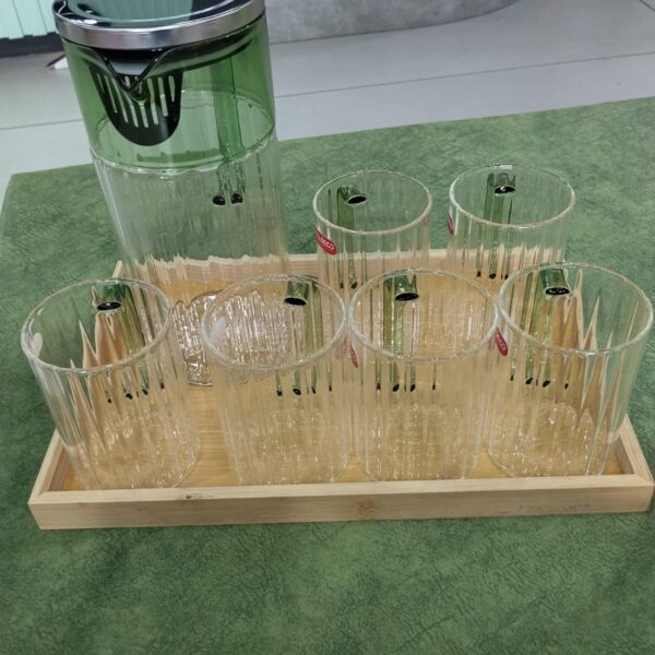 Jug with 6 Glasses and Serving Tray Set
