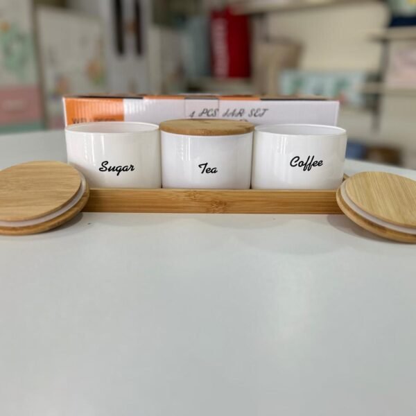 Storage with Bamboo tray 3pc set