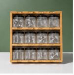 Bamboo Spice Rack 12 Spice Jars Set - Image 5
