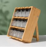 Bamboo Spice Rack 12 Spice Jars Set - Image 4
