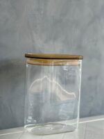 Glass Storage Jar with Airtight Gold-Tone Lid - 1000 ML - Image 4