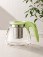 Glass Teapot with Infuser & Soft-Grip Green Handle - 1 L - Image 4