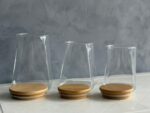Trapezoid Glass Storage Jars with Bamboo Lid - Set of 3 - Image 2