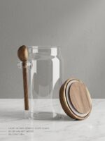 Glass Storage Jars with Wood Lid & Spoon - Set of 3 - Image 8