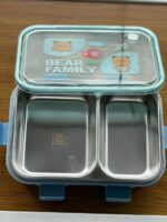 Bear Family Stainless Steel Lunch Box - 2 Compartments - Image 5