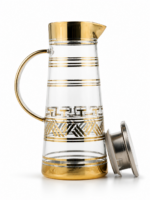 Gold-Accent Glass Pitcher with Lid - 1.4 L
