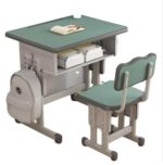Kids Height-Adjustable Study Table & Chair Set - Blue