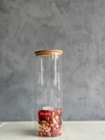 Tall Glass Storage Jar with Airtight Bamboo Lid - Image 4