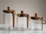 Glass Storage Jars with Wood Lid & Spoon - Set of 3 - Image 2