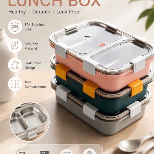 Steel Lunch Box - 2 Compartments